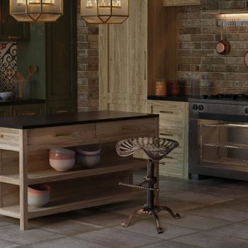 Taburete de bar industrial regulable en metal bronce