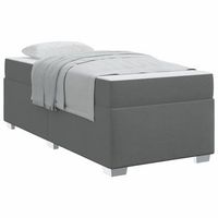 estructura de cama gris oscuro 90 x 200 cm tela