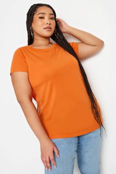 Yours Camiseta Naranja De Manga Corta, Mujer Curvy Y Tallas Grandes, Yours