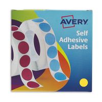 avery labels in disp round 19mm dia ylw 24-508 1120 labels