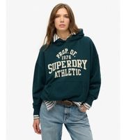 superdry para mujer w2012430a sudadera con capucha ess relaxed verde m casual algodon