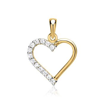 Colgante de oro engastado con circonitas 8 quilates