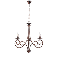 alma - lampara de arana de hierro lacado en negro con decoracion lampara de cobre antiguo de 3 luces 120 cm o50 cm bl130-3-nr