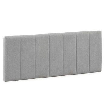Cabecero Tapizado Creta 140x60 Cm Color Gris, Para Cama 135, Acolchodo Con Espuma, Bordado Efecto Capitoné, 8 Cm De Grosor, Incluye Herrajes Para Colgar