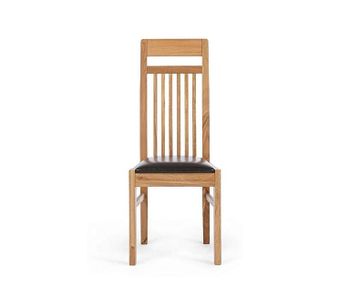 Ex-display Set of 2 Monaco Solid Oak and Brown Dining Chairs