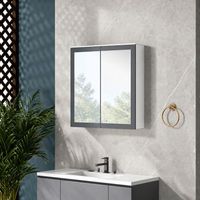 armario de bano con espejo de mdf vidrio kleankin 69x17x755cm blanco