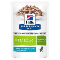 hills prescription diet metabolic con pescado de mar sobres para gatos - 48 x 85 g