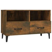 mueble para tv madera contrachapada roble ahumado 80x36x50 cm vidaxl