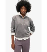 superdry para mujer w2012206a sudadera country club de terciopelo gris xs casual poliester