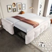 cama nido 90180 x 190 cm sin cabecero sofa cama - tejido teddy - para dormitorio - beige colchon no incluido