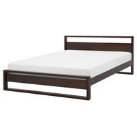 cama de madera de pino marron oscuro 160 x 200 cm con cabecero de estilo retro giulia