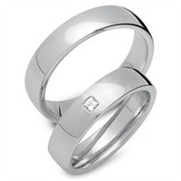 alianzas 18 quilates oro blanco con diamante