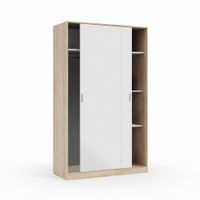 armario de 2 puertas correderas roble y blanco artik