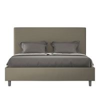 cama sin somier acolchada 160x190 cuero sintetico capuchino focus