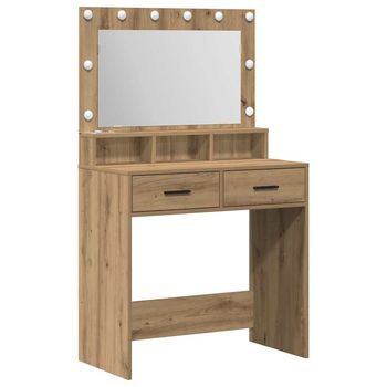 Mesa Tocador | Mesa De Maquillaje Con Cajón Roble Artesanal 79 X 41 X 135 Cm