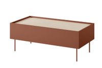 mesa de centro 2 cajones con pie de metal 120x45 cm