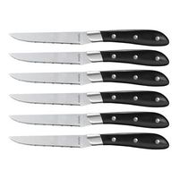 set 6 cuchillos chuleteros acero inox 23x24x15cm amefa achille noir - acero