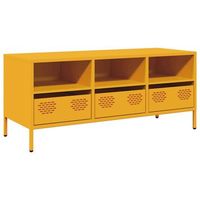 mueble tv  mueble de salon  mesa de tv acero laminado en frio amarillo 101  5x39x43  5 cm