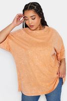 yours camiseta algodon naranja efecto lavado mujer curvy y tallas grandes yours