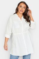yours bluson blanco mezcla lino con bolsillos mujer curvy y tallas grandes yours