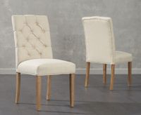 claudia cream fabric dining chairs - cream