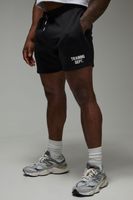 pantalon corto man active oversize de tela jersey con estampado training dept negro