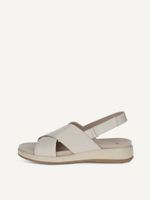 caprice sandal beige made of leather without heel size 39