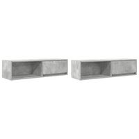 muebles de tv - mesas de tv 2 uds gris hormigon 100x31x255 cm