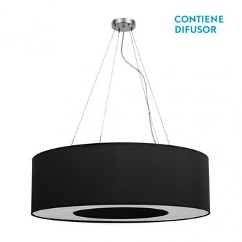Colgante grande haiti 4xe27 cromo/negro regx80x80 cm