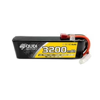 QUDI 7.4V 11.1V 14.8V 22.2V 3200mAh 25C 2S 3S 4S 5S 6S Batería LiPo con T Plug para coche RC