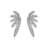pendientes wings de plata 925 con circonita