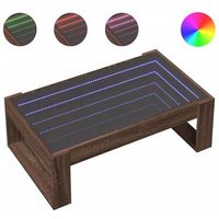 mesa de centro con infinity led marron roble 90x53x30 cm vidaxl
