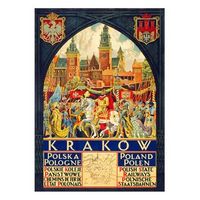 legendarte - cartel turistico vintage krakow - cuadro lienzo impresion digital cm 50x70