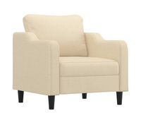 vidaxl sillon de tela color crema 60 cm