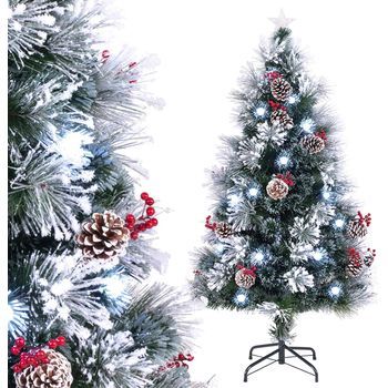 Árbol De Navidad Nevado Costway Arbol De Navidad Con Luces Incorporadas (8 Modos - 150 Cm)
