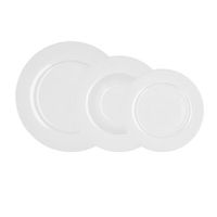 vajilla 18 piezas porcelana blanca ala a 18 piezas - 6 personas bidasoa glacial ala ancha - blanco apto microondas