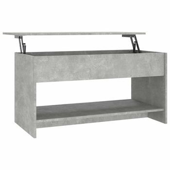 Mesa De Centro Madera De Ingeniería Gris Hormigón 102x50x52,5cm Vidaxl