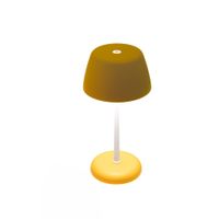 lampara led recargable zafferano de ceramica blanca y ocre con wi-fi