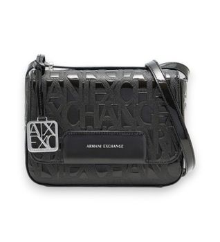 A|X Armani Exchange para mujer. XW001577AF17290UC001 Bolso de hombro con logo estampado negro (OSFA), Casual, Poliéster