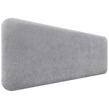 Dhome Cabecero Tapizado En Lana Liso Redondeado Para Pared Acústicos Cabeceros Absorbentes Cabezal Cama Dormitorio (gris Claro, 140cm)