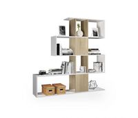 estanteria de diseno modular en blanco artik y roble canadian 145 cm domi blanco artik blanco mate - roble canadian 145 x 145 x 28 cm