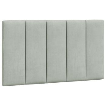 Cabecero Cama Mueble De Dormitorio De Cama Acolchado Terciopelo Claro 90 Cm Gris M02_0004457
