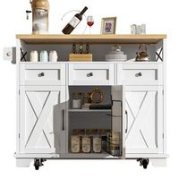 isla de cocina blanca con ruedas mueble auxiliar de cocina extensible con 3 cajones y tablero abatible mdf y metal 118x43x98 cm