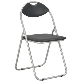 Pack 2 Uds Sillas De Comedor | Silla De Cocina | Mueble De Comedor Plegables Cuero Sintético Negro