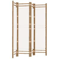 biombo biombo biombo abatible 4 paneles 160 cm lona bambu y crema dec031189