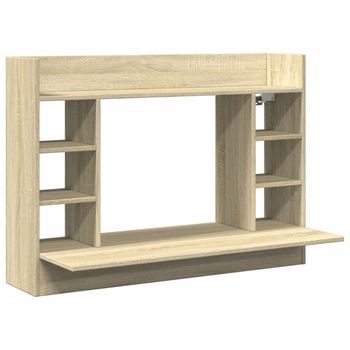 Mesa De Escritorio | Escritorio De Despacho | Escritorio De Pared Madera Ingeniería Roble Sonoma 105x48x75 Cm