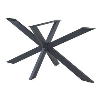 Pata De Mesa Oberau Forma De Estrella Acero 150x78x71cm - Negro [en.casa]