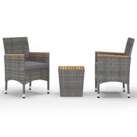 muebles de jardin 3 pzas ratan sintetico madera acacia gris cfw553735
