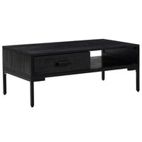 mesa de centro madera maciza de pino negro 90x50x35 cm vidaxl
