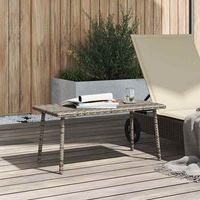 mesa centro jardin  mesa de centro exteriorrectangular gris 80x40x37cm ratan sintetico